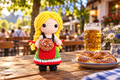 German Girl Crochet Kit With Pretzel And Traditional Bavarian Dress