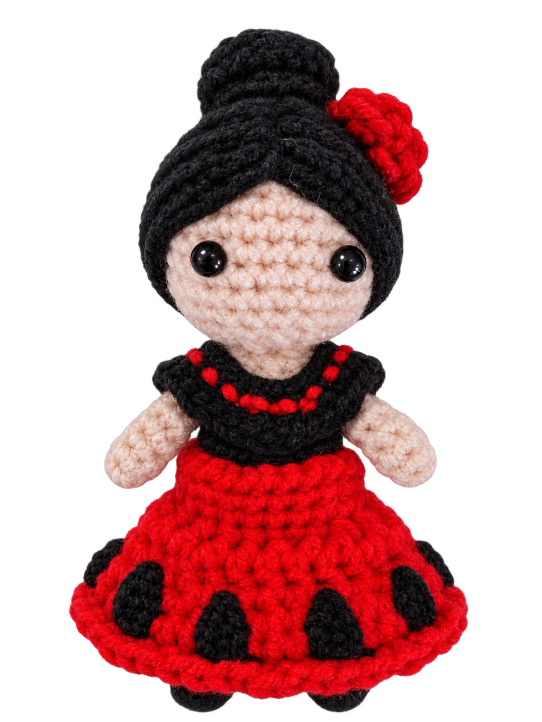 Spanish Matador Crochet Keychain With Red Cape And Golden Details (Copy)