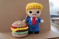 American Businessman Crochet Kit With Burger Accessory Keyring Charm